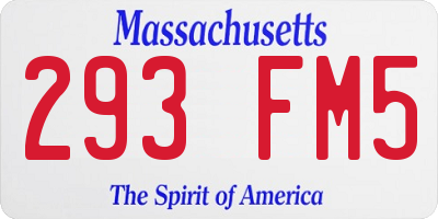 MA license plate 293FM5