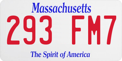 MA license plate 293FM7