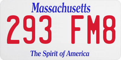 MA license plate 293FM8