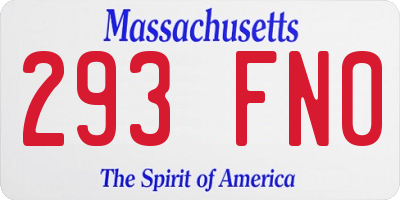 MA license plate 293FN0