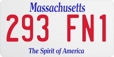 MA license plate 293FN1