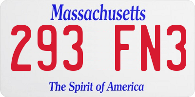 MA license plate 293FN3