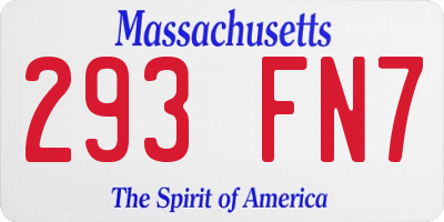 MA license plate 293FN7