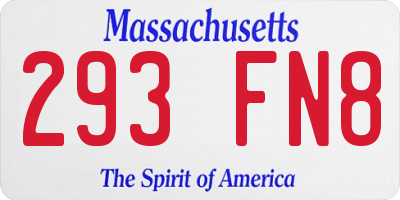 MA license plate 293FN8