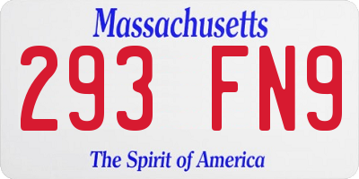 MA license plate 293FN9