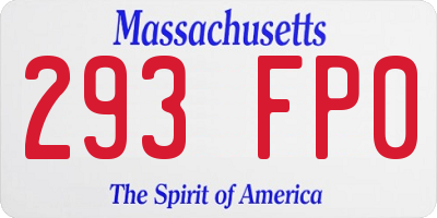 MA license plate 293FP0
