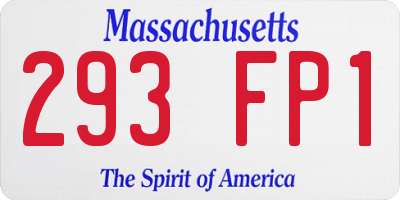 MA license plate 293FP1