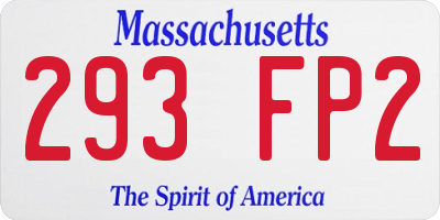 MA license plate 293FP2