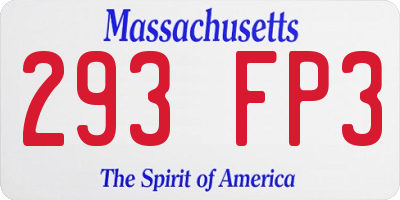 MA license plate 293FP3