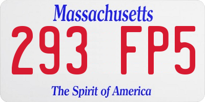 MA license plate 293FP5