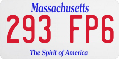 MA license plate 293FP6