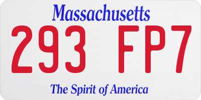 MA license plate 293FP7