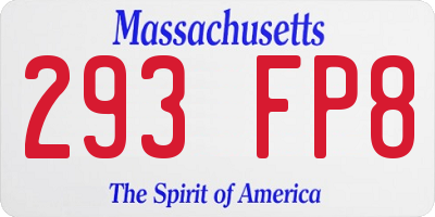 MA license plate 293FP8