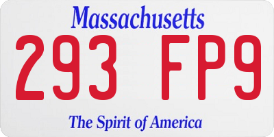 MA license plate 293FP9