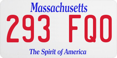 MA license plate 293FQ0