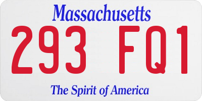MA license plate 293FQ1