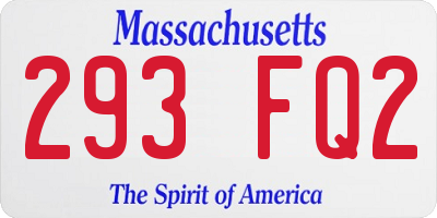 MA license plate 293FQ2