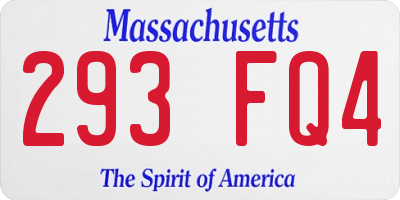 MA license plate 293FQ4