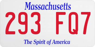 MA license plate 293FQ7
