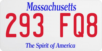 MA license plate 293FQ8