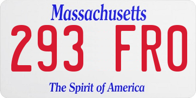 MA license plate 293FR0