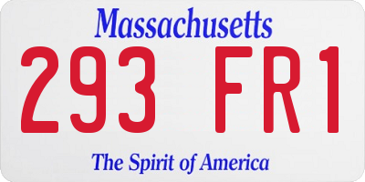 MA license plate 293FR1