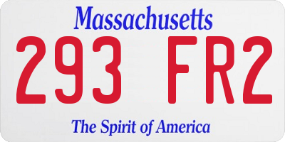 MA license plate 293FR2