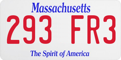 MA license plate 293FR3