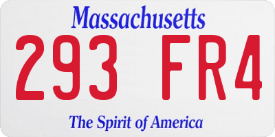 MA license plate 293FR4