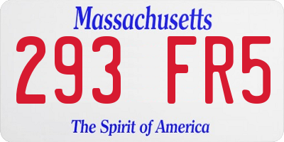 MA license plate 293FR5