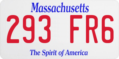 MA license plate 293FR6