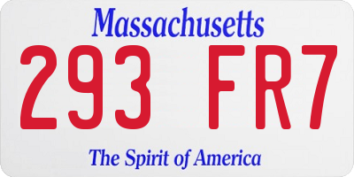 MA license plate 293FR7