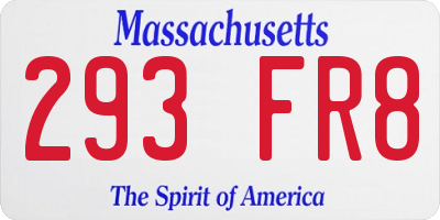 MA license plate 293FR8