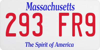 MA license plate 293FR9