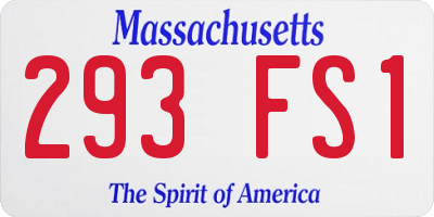 MA license plate 293FS1