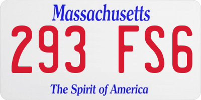MA license plate 293FS6