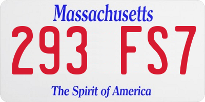 MA license plate 293FS7