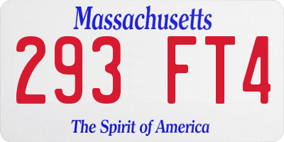 MA license plate 293FT4