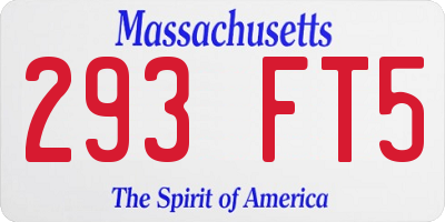 MA license plate 293FT5