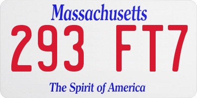 MA license plate 293FT7