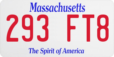 MA license plate 293FT8