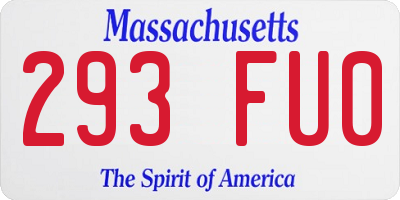 MA license plate 293FU0