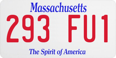 MA license plate 293FU1