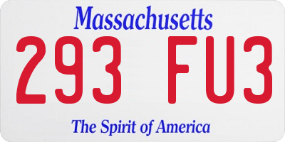 MA license plate 293FU3