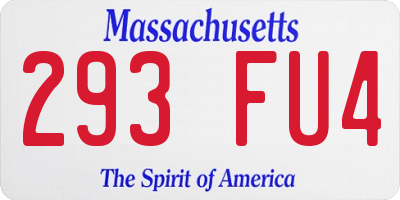 MA license plate 293FU4