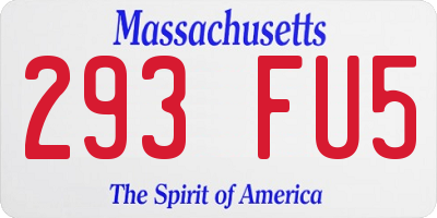 MA license plate 293FU5