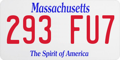 MA license plate 293FU7