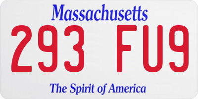 MA license plate 293FU9