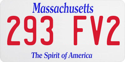 MA license plate 293FV2