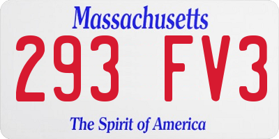 MA license plate 293FV3